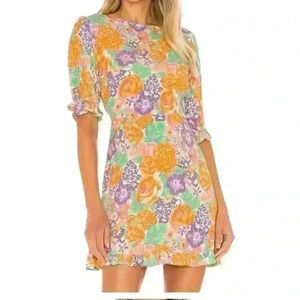 Faithfull The Brand Florence Mini Floral Dress Womens Size XS / 2
